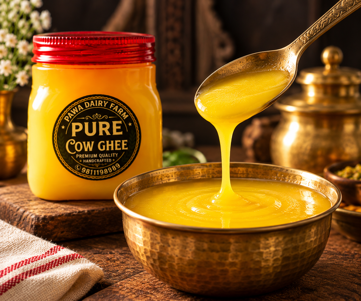 Pawa Pure Cow Ghee with dal and rice