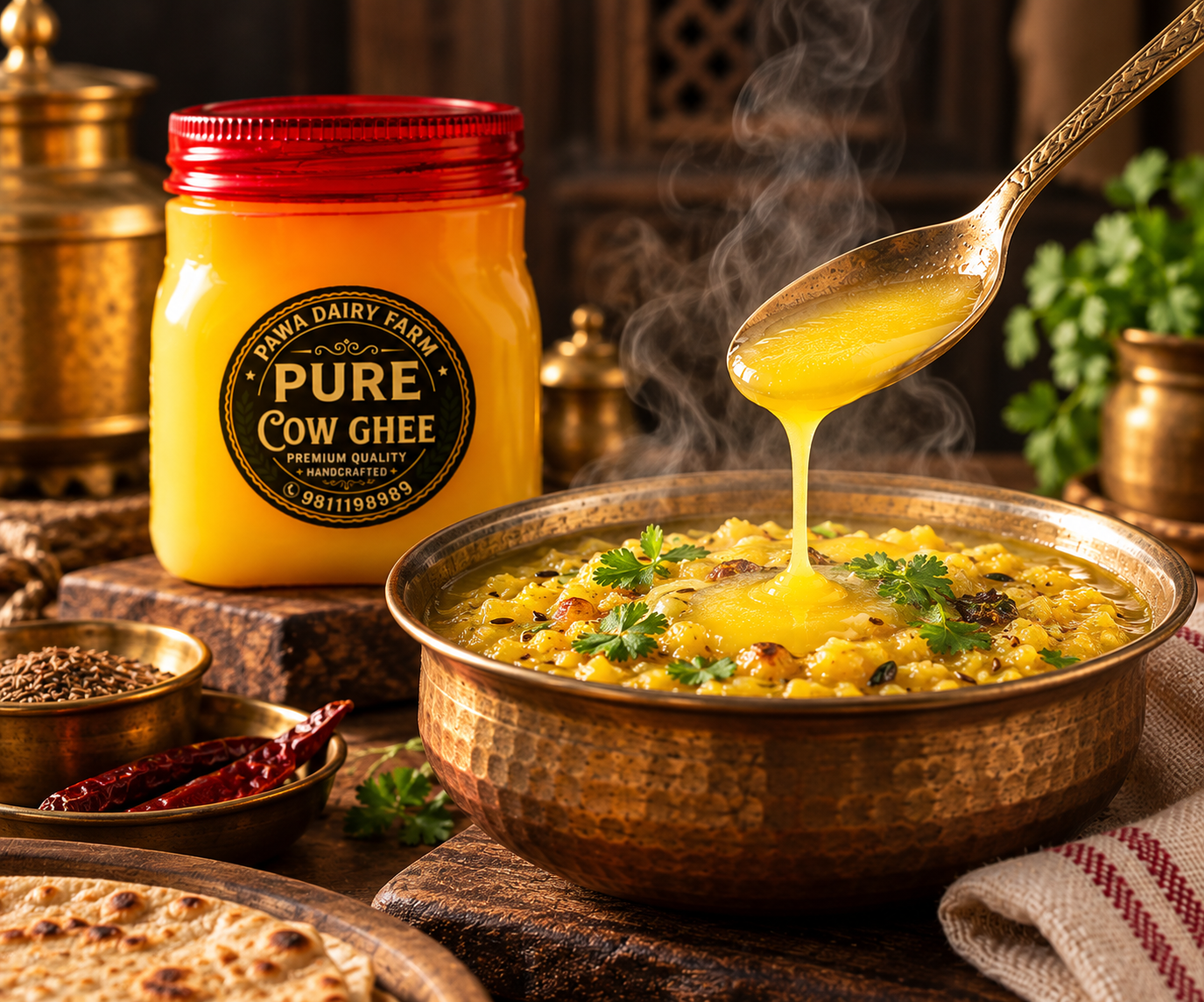 Pawa Pure Cow Ghee with hot paratha